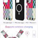 Jusy Compatible with MagSafe Checkerboard Phone Case for iPhone 16 Plus, Cute Aesthetic Checkered Magnetic Soft TPU and Hard PC Protective Phone Cover for Women Girls（Shiny） - Colorful