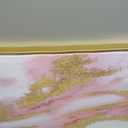 Pink Abstract Canvas Wall Art For Living Room, Large Gold Abstract Painting Water Flow Shape For Bedroom, Framed Modern Wall Pictures for Home Decor Ready to Hang 28x60 inches