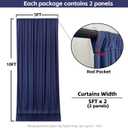 10x10FT Navy Blue Backdrop Curtains for Wedding Parties, Wrinkle Free Photo Backdrop Curtains for Wedding Birthday Party Baby Shower, Fabric Drape with Rod Pockets 5ft x 10ft, 2 Panels