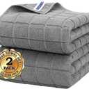 Microfiber Bath Towels 2 Pack (22'' x 48'') - Lightweight Quick Dry Microfiber Fingertip Hand Towels, Soft Absorbent Gym Towels for Yoga, Salon, Camping, Hotel, Bathroom, Spa, Travel & Dog (Grey)