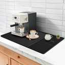 Wesketch Silicone Coffee Mat, 24''x16'' Coffee Maker Mat with Removable Dish Drying Mat for Countertops, Coffee Bar Accessories Fit Under Coffee Maker, ice Makers, Espresso Machine-Black