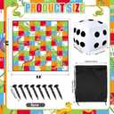 Realspring 9.8 ft Giant Snakes and Ladders Game Playing Mat with 6 Nails 14 Inch Inflatable Dice and Storage Bag Floor Snake and Ladder Board Game Big Size for Both Indoor and Outside