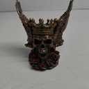 Veronese Design 5.9 Inch Flame Wings Crossed Swords Crown Screaming Skull Monarch Antique Bronze Finish Statue