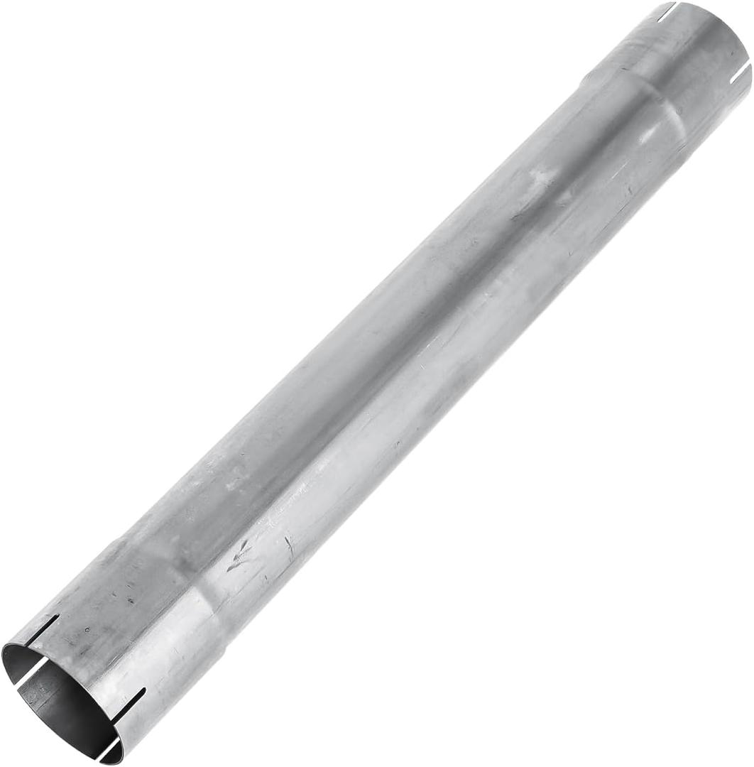 Silver Galvanized Straight Exhaust Pipe Tubing Steel 30 Inch Long 4 Inch OD