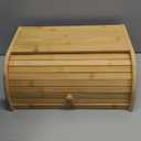 RoyalHouse Natural Bamboo Roll Top Bread Box Kitchen for Countertop Food Storage, Large, NO ASSEMBLY REQUIRED