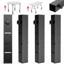 Square Folding Table Leg Extenders, 3-Level Adjustable Table Leg Risers