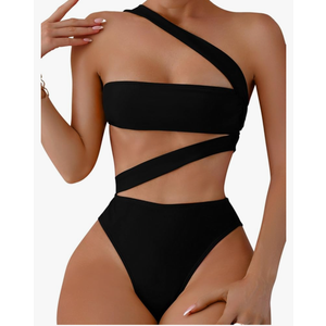 Lilosy Sexy Cutout Tube High Waist Bandeau Bathing One Piece Swimsuit L