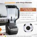 72oz Blender Replacement Parts For Ninja Blender BL610, ONLY Fits 6-Fin Base New Model, Blenders Replacement Pitcher with Locking Lid For Ninja BL710WM CO610B CO650B CT610C, NOT For 4-Fin Base