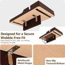 Sofa Insert Tray for Middle Seat,Bamboo Couch Table with 2 Cup Holders,Fits Armless Sofa & Sectionals,Fold-Flat Tray for Drinks,Snacks & Remotes,Brown
