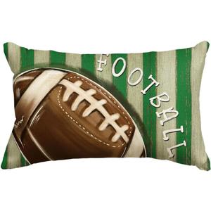 AVOIN colorlife Football Stripes Throw Pillow Cover, 12 x 20 Inch American Football Sports Game Cushion Case Decoration for Sofa Couch