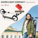 WAYPLUS KS1 Kick Scooter for Ages 6+,Kid, Teens & Adults. Max Load 240 LBS. Foldable, Lightweight, 8IN Big Wheels for Kids, Teen and Adults, 4 Adjustable Levels. Bearing ABEC9 FED Fitness