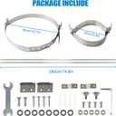 6 Inch Stove Pipe Kit - Tesmirror 6" Extended Roof Bracket Kit Fit for Chimney Pipes 6-15" in Diameter Includes Mounting Bracket Leg and Nut Gasket Provides Stability Against Snow and Wind