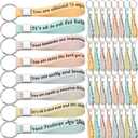 Siifert 48 Pcs Mental Health Reminders Bulk Gifts Rubber Keychain Motivational Quote Colored Inspirational Rubber Mental Health Keychain Counseling Therapy for Teens Party Favor Gifts Supplies