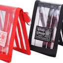 Rough Enough Clear ID Badge Holder Card Wallet with Lanyard 2 Pack Black Red, PVC, Water-Resistant, for Work Travel