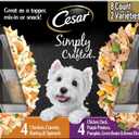 2 x Cesar Simply Crafted Wet Dog Food Toppers for Dry Food, Chicken, Duck, Purple Potatoes, Pumpkin, Green Beans & Brown Rice, and Chicken, Carrots, Barley & Spinach Variety Pack, 1.3 oz Tubs, 8 Count (EXP 11/29/27)