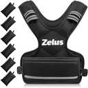 ZELUS Weighted Vest for Men and Women | 4-10lb/11-20lb/20-32lb Vest with 6 Ironsand Weights for Home Workouts | Adjustable Body Weight Vest Exercise Set for Cardio and Strength Training 15 lb