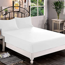 Premium Hotel Quality 1-Piece Fitted Sheet, Luxury & Softest 1500 Premier Hotel Quality Bedding Fitted Sheet Deep Pocket up to 16inch, Wrinkle and Fade Resistant, Queen, White Pack of 2