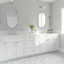 ANDY STAR Chrome Bathroom Mirror 24x36, Chrome Mirror Oval, Polished Silver Bathroom Mirror, Oval Mirrors Stainless Steel Frame Deep 1 Hang Vertical or Horizontal