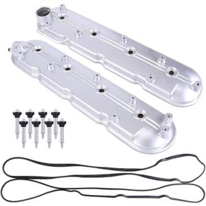 Set of 2 12570427 12582224 Driver and Passenger Side Engine Valve Cover w/Gaskets, Bolts fit for 1999-2008 Chevy Tahoe Silverado Suburban 1500 2500 3500 Sierra Yukon Valve Cover 5.3 6.2 6.0 264-965