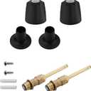 Bathtub Shower Handle Remodel/Rebuild Trim Kit, Shower Knobs 2 Piece Compatible with Price Pfister Verve Faucets, Includes 12H-2H, 12H-2C Stems and Flange Base and 2 Stems (Matte Black)