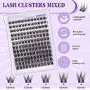 Wispy Lash Clusters 10-18mm Mix D Curl Lash Clusters 144pcs DIY Cluster Eyelash Extensions Individual Natural Lashes Cluster False Eyelash Clusters (S2 Lashes Only)