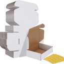 HORLIMER 40 Pack 7x5x2 Shipping Boxes, White Corrugated Cardboard Box for Mailing, Packaging, Small Business