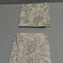 Vangao Farmhouse Kitchen Curtains Floral Print Cafe 24 Inch Length Linen Blend Tier Short Half Window Curtains Rod Pocket 2 Panels Green on Beige