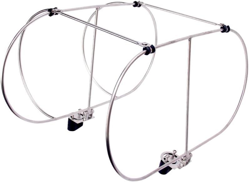 Stainless Steel Fender Rack, Double Holder for Floating Ball, Float Ball Frame Used for Yacht, Ship and Boat, Folding Fender Holder to Attach Standard 7/8"-1" Railing, Holding 2 Fenders