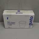 GUSTO [16 oz. - 25 Count White Paper Food Containers with Vented Lids - To Go Hot Soup Bowls, Disposable Ice Cream Cups, Ideal for Hot and Cold Foods (Formerly Comfy Package)