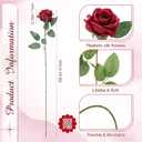 Lyrow 200 Pcs Artificial Roses Realistic Flowers Bulk Real Looking Fake Silk Rose Bouquets with Long Stem Flowers for Wedding Table Centerpieces Bridal Shower Party Home Garden Decor (Wine Red)