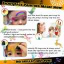 2 x Face Painting Kit for Kids & Adults - 18 Colors + 15 UV Glow Paints, Water-Based Non-Toxic Professional Makeup with Stencils & Brushes for Cosplay, Birthday Parties, Halloween