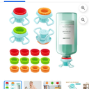 6 packs Plastic Bottle Emptying Kit ,Plastic Universal Inverted Bottle Emptying Cap for Kitchen & Bathroom Shampoos Lotions Sauces Ketchup