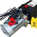 Double Acting Hydraulic Pump 8 Quart Hydraulic Power Units 12V DC Hydraulic Pump SAE#6 Connector for Dump Trailer Car Lifting