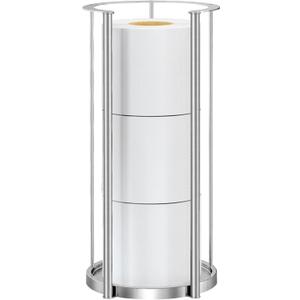 Brushed Nickel Toilet Paper Stand Free Standing Heavy Base 3 Rolls Toilet Paper Roll Holder for Bathroom Storage
