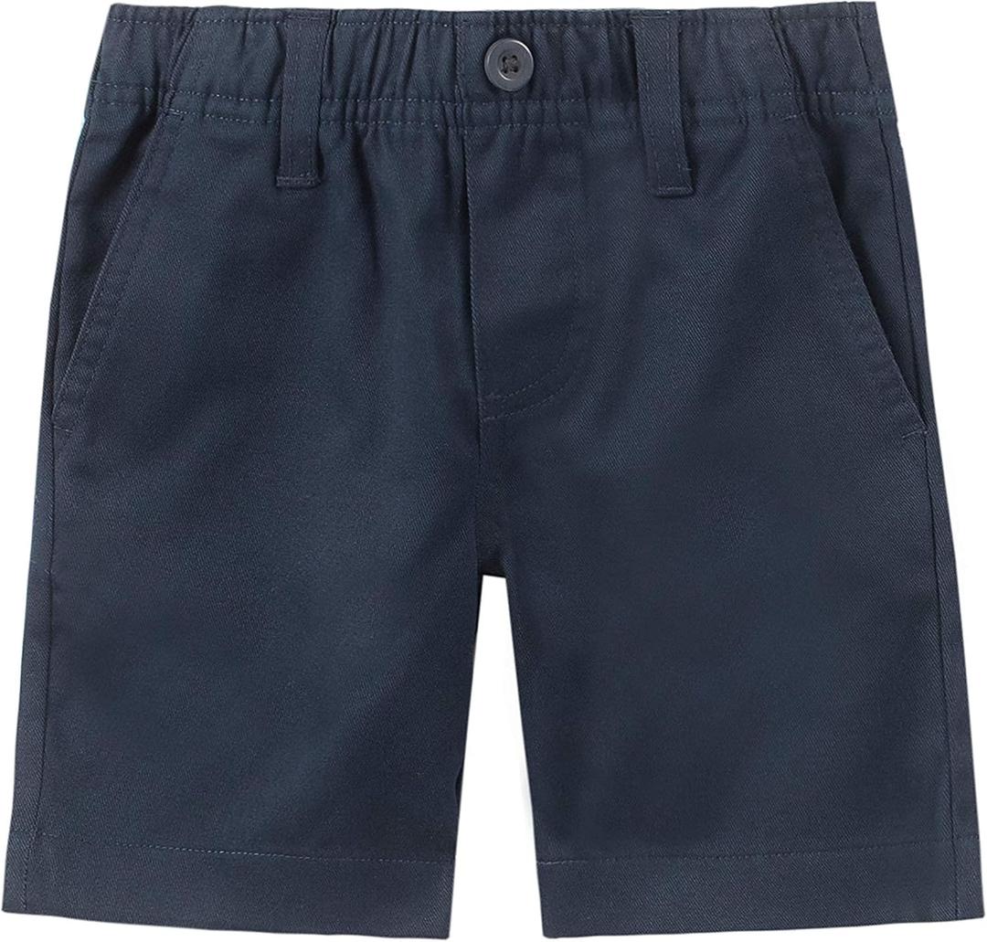 Nautica Boys' School Uniform Flat Front Twill Short (2T, Navy/Pull-on)