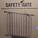 29"-40" Baby Gate for Stairs, Auto Close Stroller Friendly Dog Gate Indoor for Doorways, Pressure Mounted Baby Gate, Easy Walk Through Gate for Children & Pets, Black