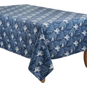 SARO LIFESTYLE Teri Farrell-Gittins Collection Sea Coral Tablecloth, 65"x120", Navy Blue