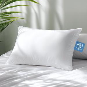 Hypoallergenic Bamboo Viscose Shell, Soft Queen/Standard Size Bed Pillow with Down Alternative Filling, Oeko-Tex Certified, Luxury Hotel Quality for Back, Stomach and Side Sleepers