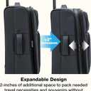 U.S. Traveler Anzio Softside Expandable Spinner Luggage, Dark Grey, Checked-Medium 26-Inch