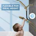 MakeFit Dual Filtered Rain Shower Head Combo, High Pressure Handheld Shower Head with Adjustable Bar - Rainfall Shower Head And Showerhead with Filter for Hard Water - Removes Chlorine(Gold)