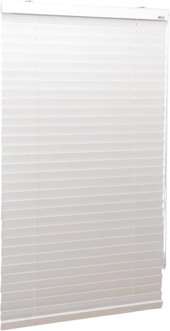 White Poplar Wood Venetian Blinds, 35" W x 72" L x 7" D, Custom Fit Horizontal Window Shade for Home & Office, Light Filtering & Privacy, Easy Installation