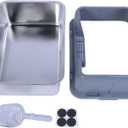 Stainless Steel Cat Litter Box Large High Sided Open Top Anti Splashing Easy to Clean Kitty Litter Tray for Indoor Cats Multi Cat Households Durable Proof Odorless 19.7 x 13.8 x (Grey)