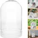 VOSAREA 10pcs Plastic Snow Globe DIY Clear Light Bulbs Snow Globes Water Globe Jar with Screw Off Cap Candy Cookies Jar for DIY Crafts Plant Flower Moss Landscape