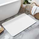 HBlife Quick Drying Stone Bath Mat for Bathroom, 23.5" X 15" Large Stone Drying Mat for Dish Drying Rack, White