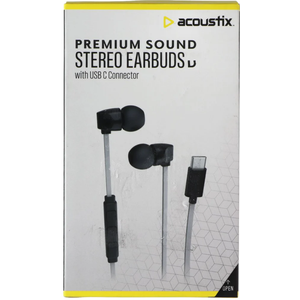 Acoustix Premium Sound Stereo Earbuds With Lightning USB C Connector