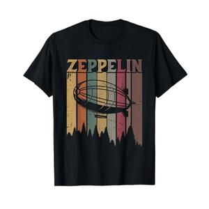 Retro Zeppelin 70s 80s Dirigible Airship Zepelin Zepplin T-Shirt, 2XL