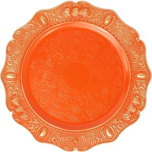Spsyrine Orange Charger plates, 13 Inch Set of 6 Chargers for Dinner Plates, Serve ware Plate for Wedding Bulk, Parties, Christmas, Holiday Table Setting, F8O
