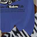 Women's Graphic Letter Tee Crew Neck Drop Shoulder Trendy Summer T Shirt Short Sleeve Vintage Car Print Top (XL)