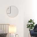 HBCY Creations Small Round Mirror, Silver 20 inch Wall Mirror for Entryway, Bathroom, Living Room and More, Modern Minimalist Mirror for Both Rustic and Boho Design and Decor