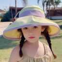 Baby Sun Hat for Summer,Toddler Girl Beach Hats with Wide Brim,Adjustable Outdoor Travel Sun Protection Hats (One Size, Yellow)